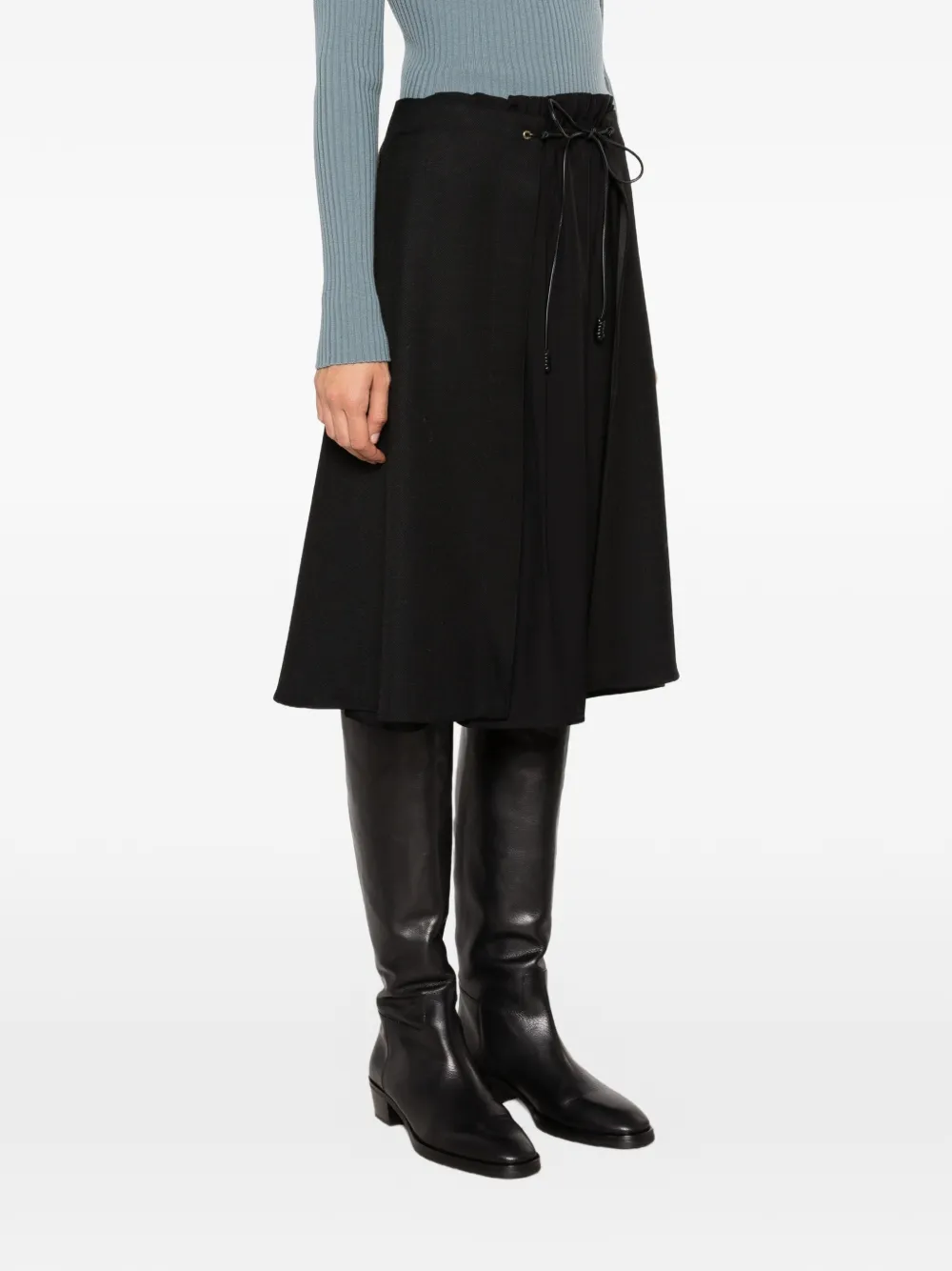 Moncler drawstring layered-detail midi skirt Zwart