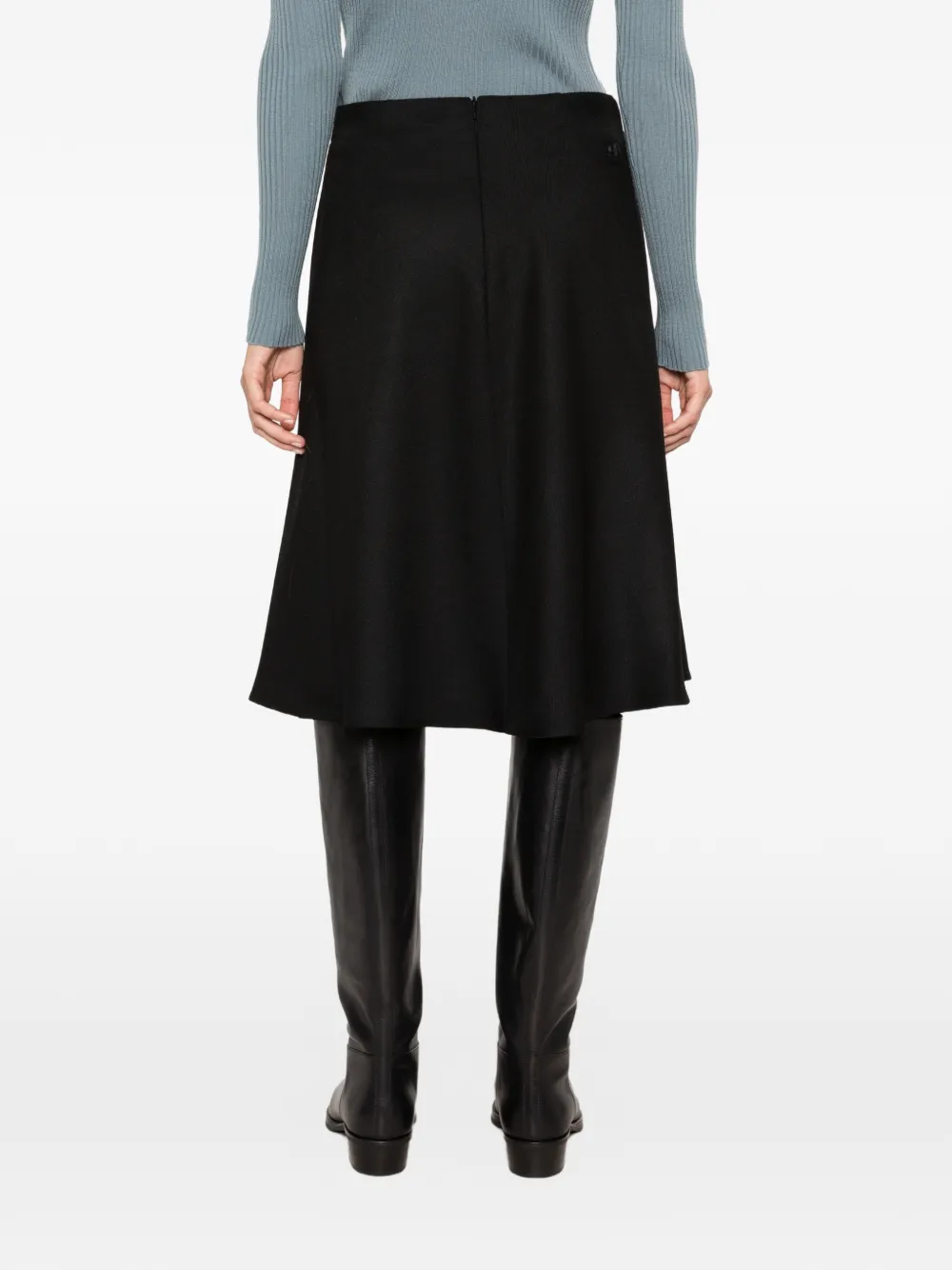 Moncler drawstring layered-detail midi skirt Zwart