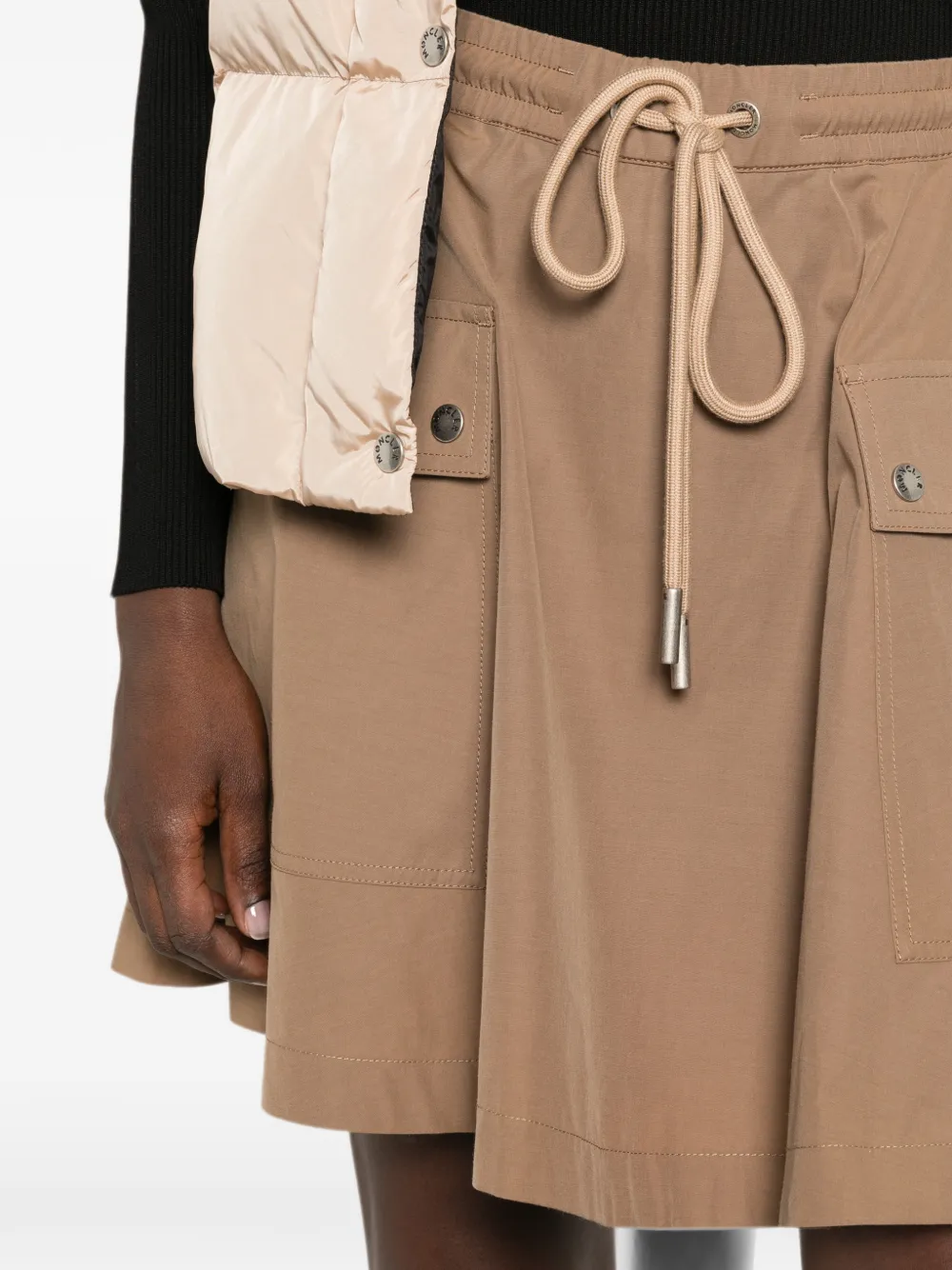 Moncler Mini-rok van katoenblend met A-lijn Bruin
