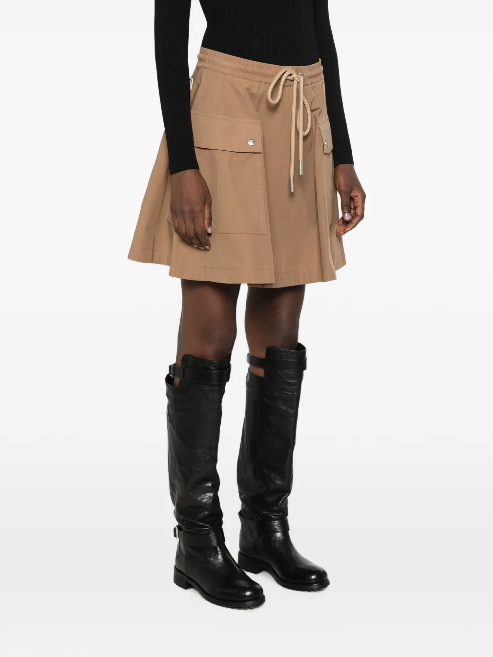 Moncler Mini-rok van katoenblend met A-lijn Bruin