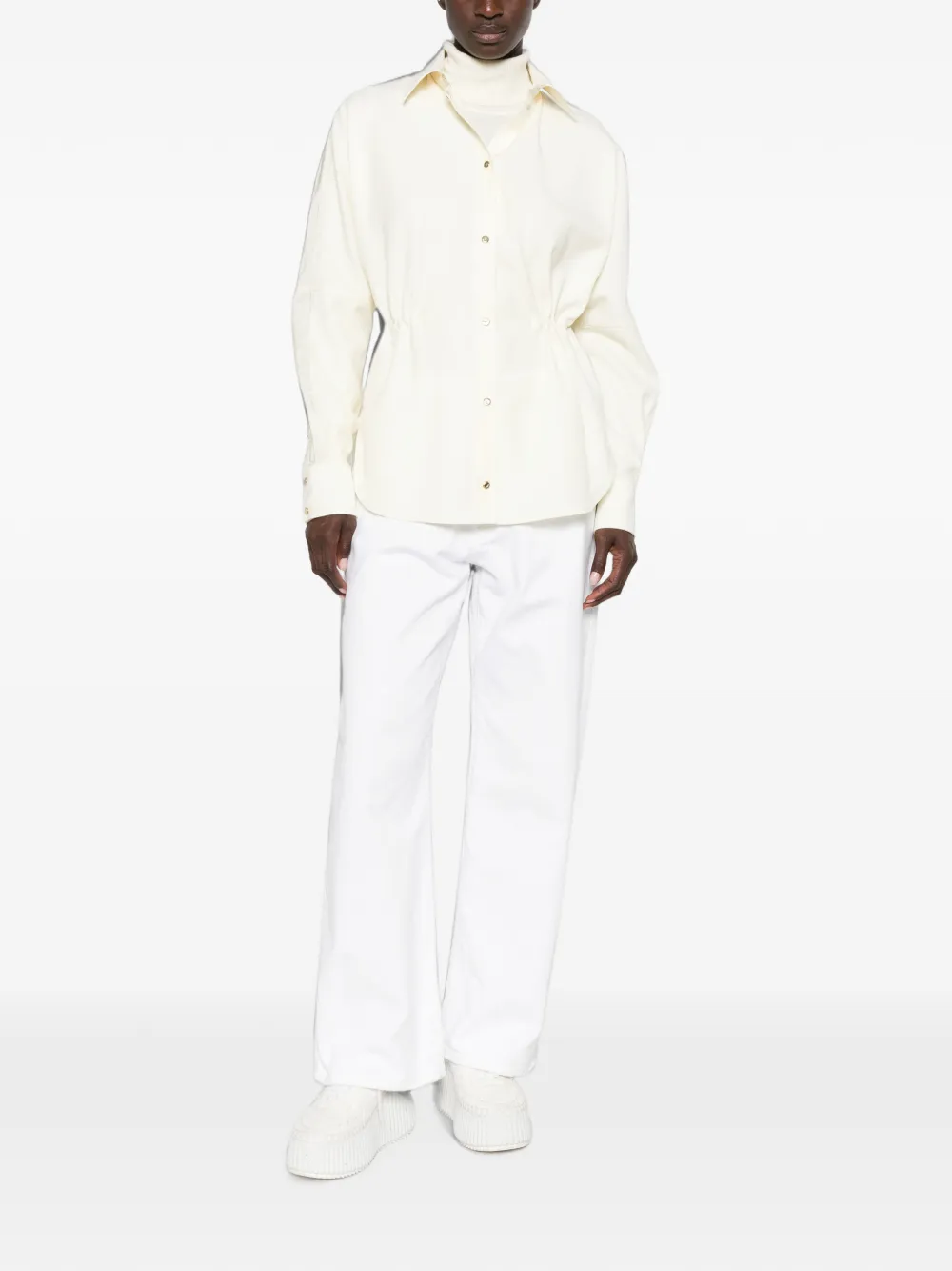 Moncler Overhemd met logopatch Beige