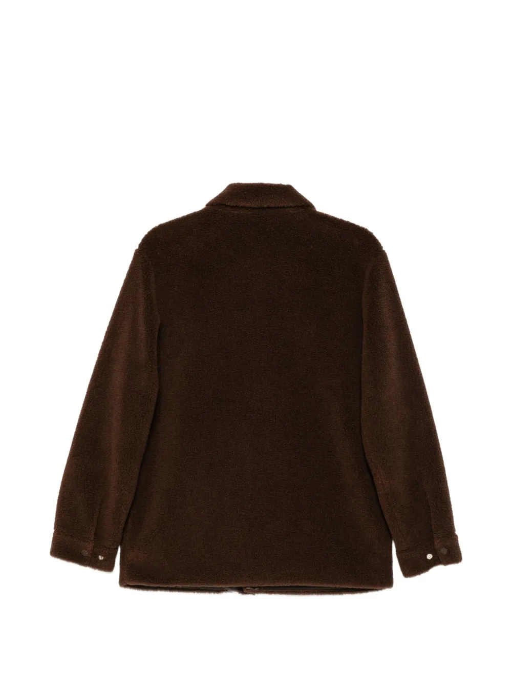 Moncler Enfant Fleece shirtjack met logo-patch Bruin