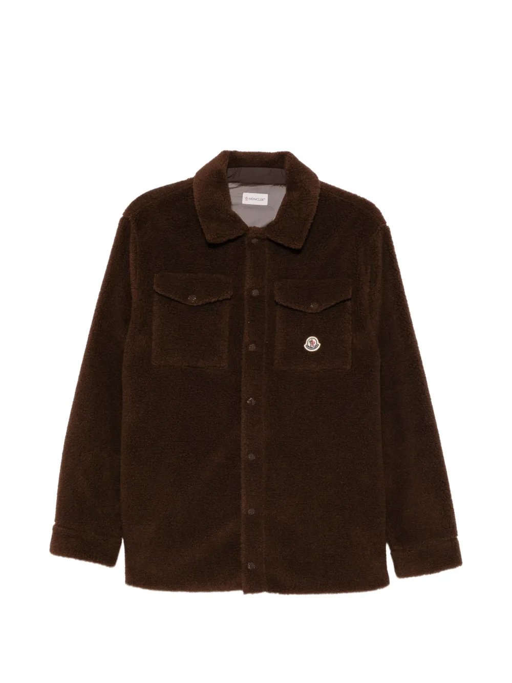 Moncler Enfant veste en polaire à patch logo - Marron Moncler Enfant veste en polaire à patch logo - Marron