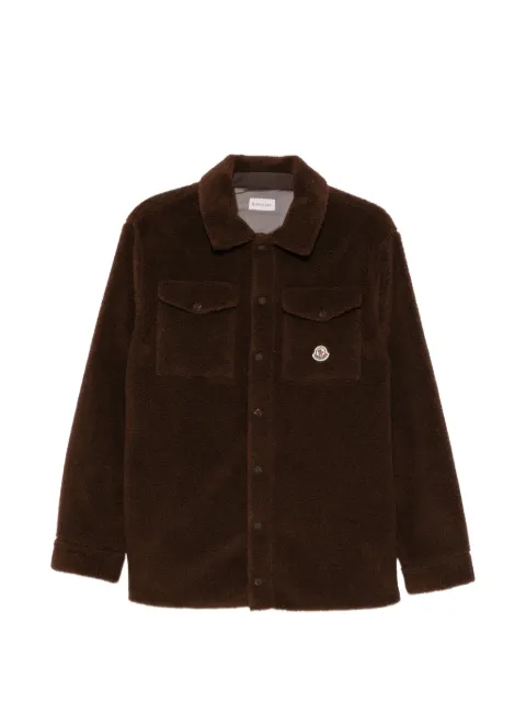 Moncler Enfant fleece logo-patch shirt jacket