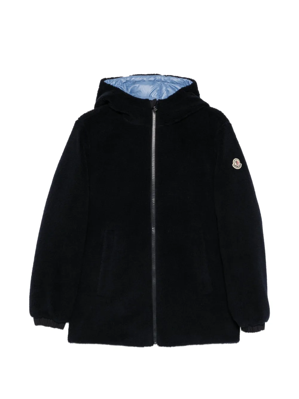 Moncler Enfant veste Varando à capuche en polaire - Bleu