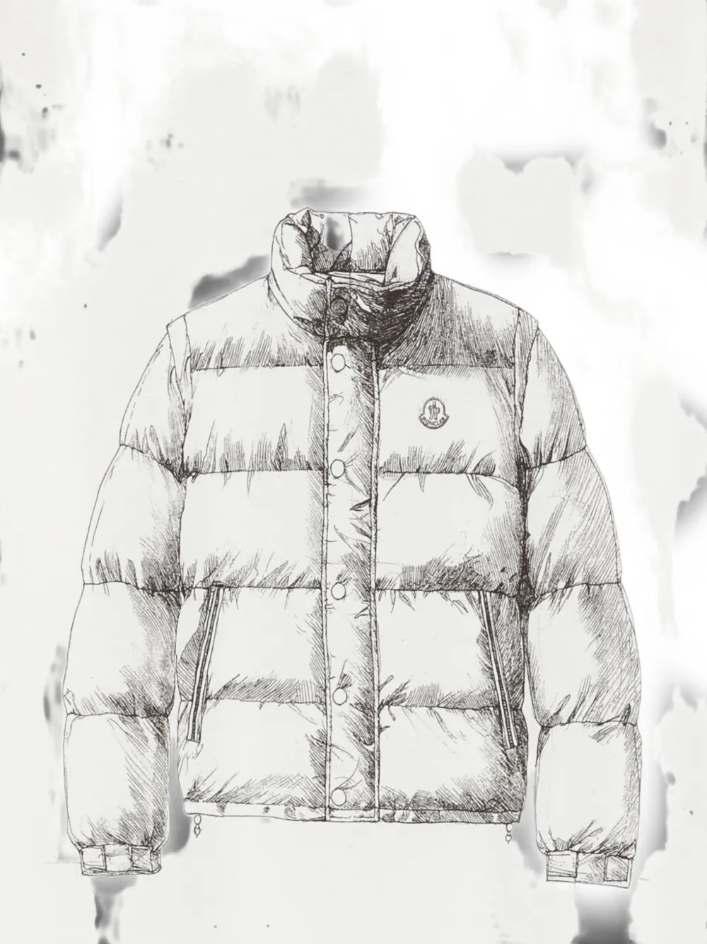 Moncler Enfant Katoenen T-shirt met donsjack-print Wit