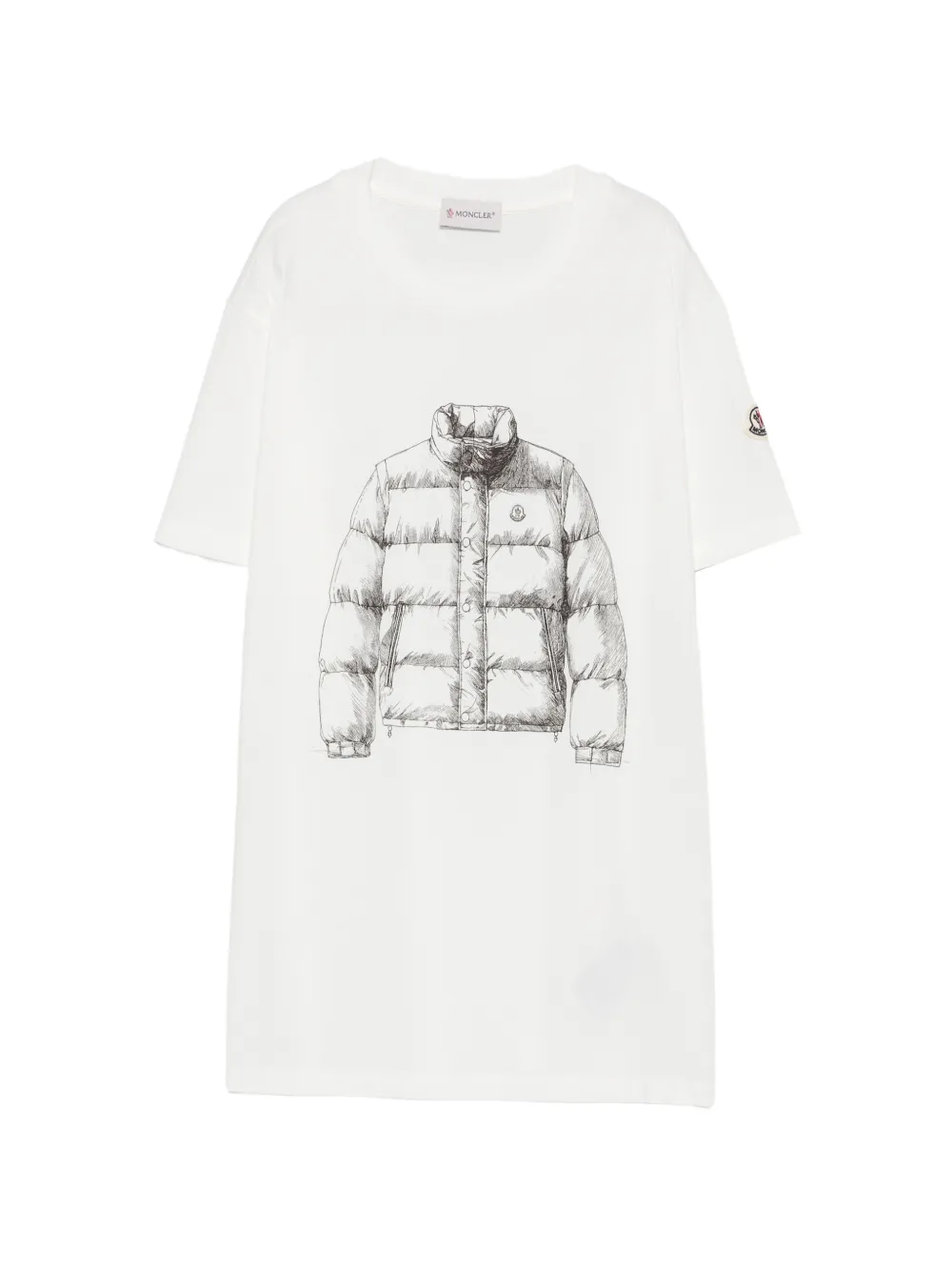 Moncler Enfant Katoenen T-shirt met donsjack-print Wit