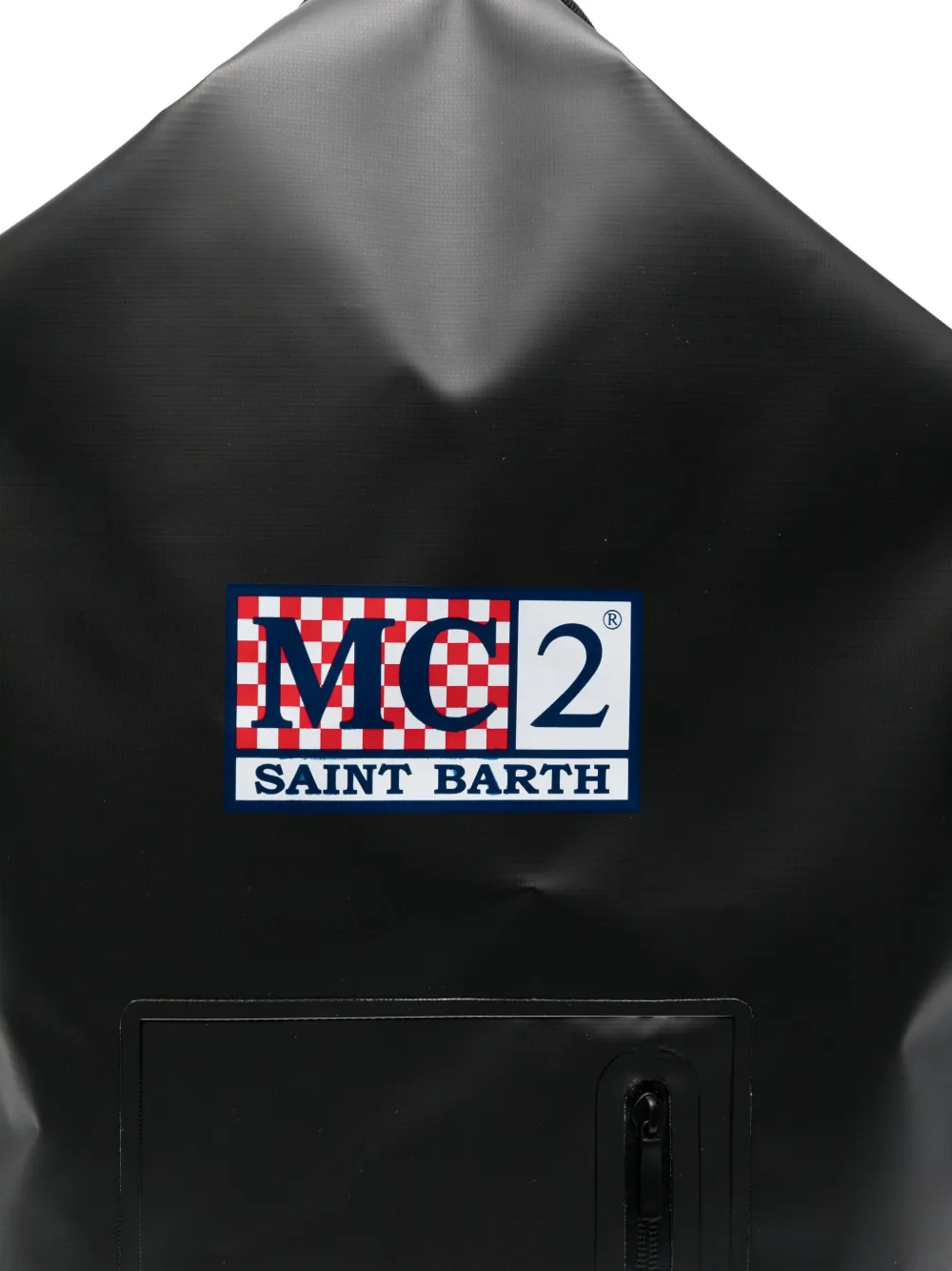 Mc2 Saint Barth Logo-patch Roll-top Backpack In Black
