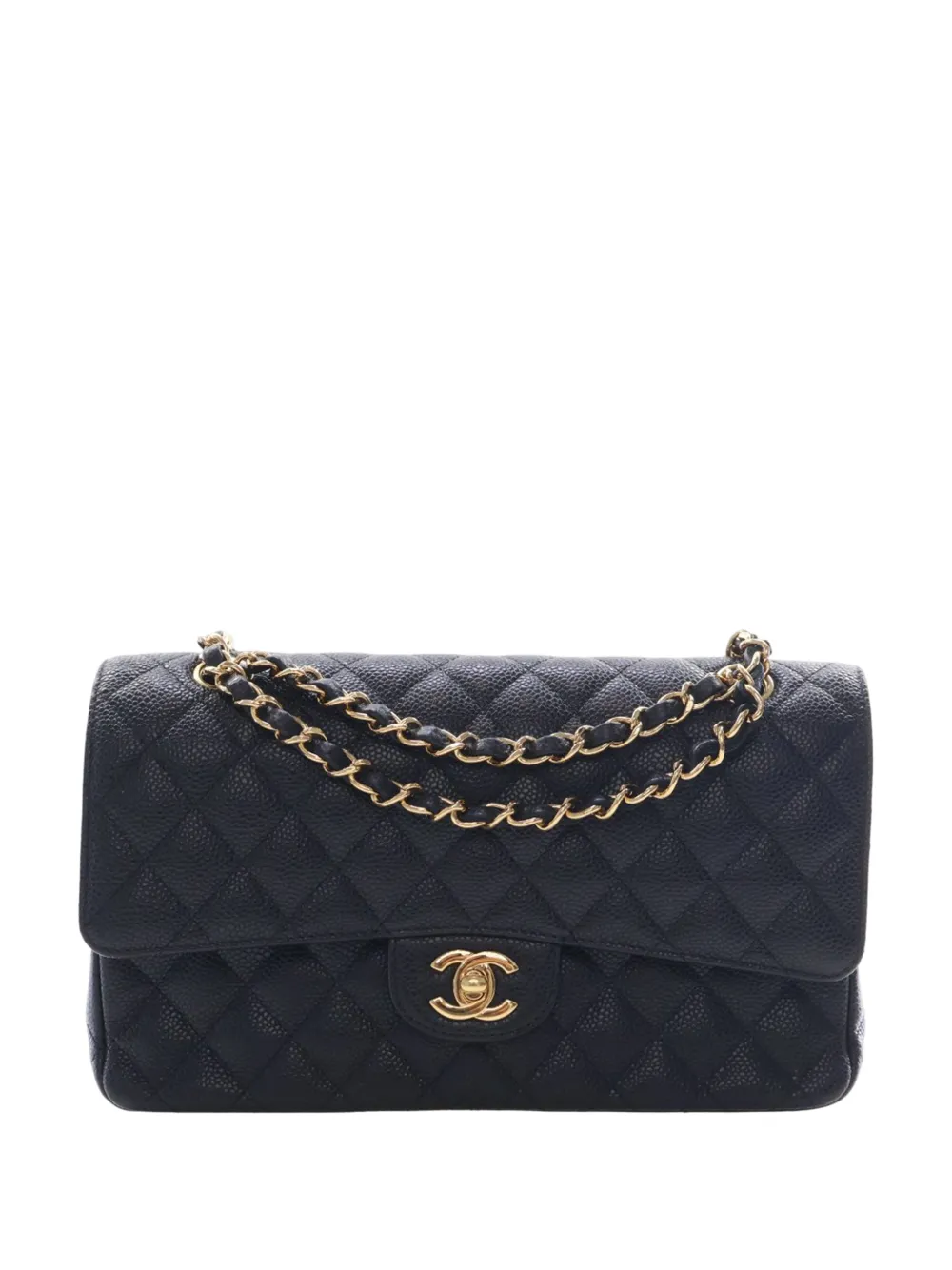 CHANEL Pre-Owned 2019 Medium Classic Caviar Double Flap shoulder bag - Nero