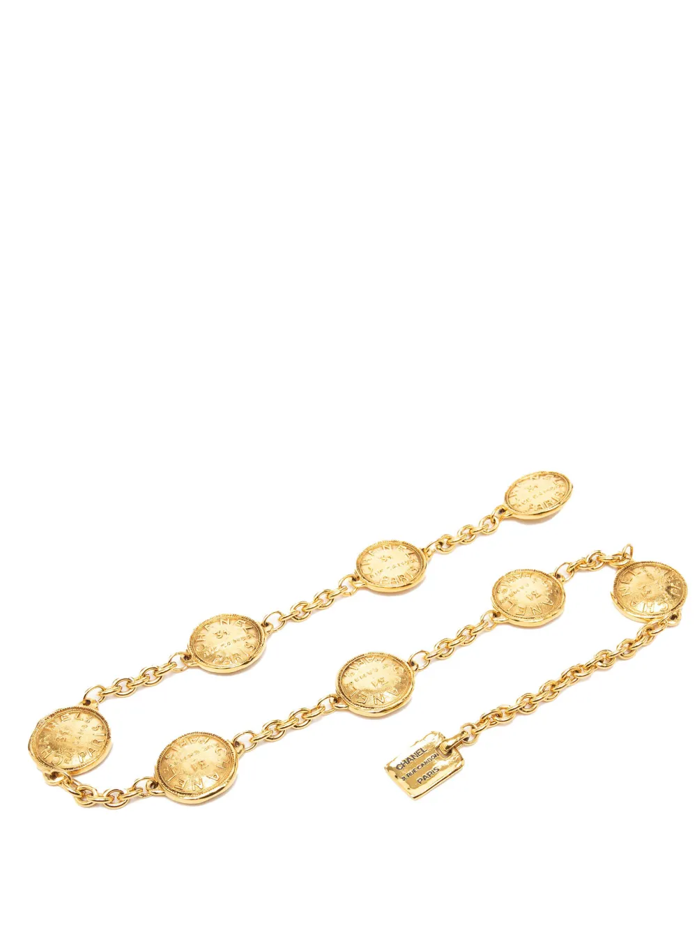 CHANEL Pre-Owned 1950-1990 CC Gold Plated 31 Rue Cambon Medallion Chain belt - Oro