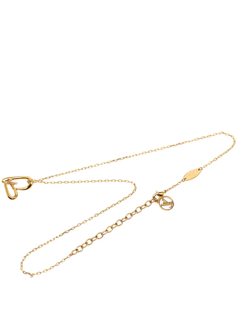 Louis Vuitton Pre-Owned 2022 Gold Plated LV Fall In Love Pendant Necklace costume necklace - Oro