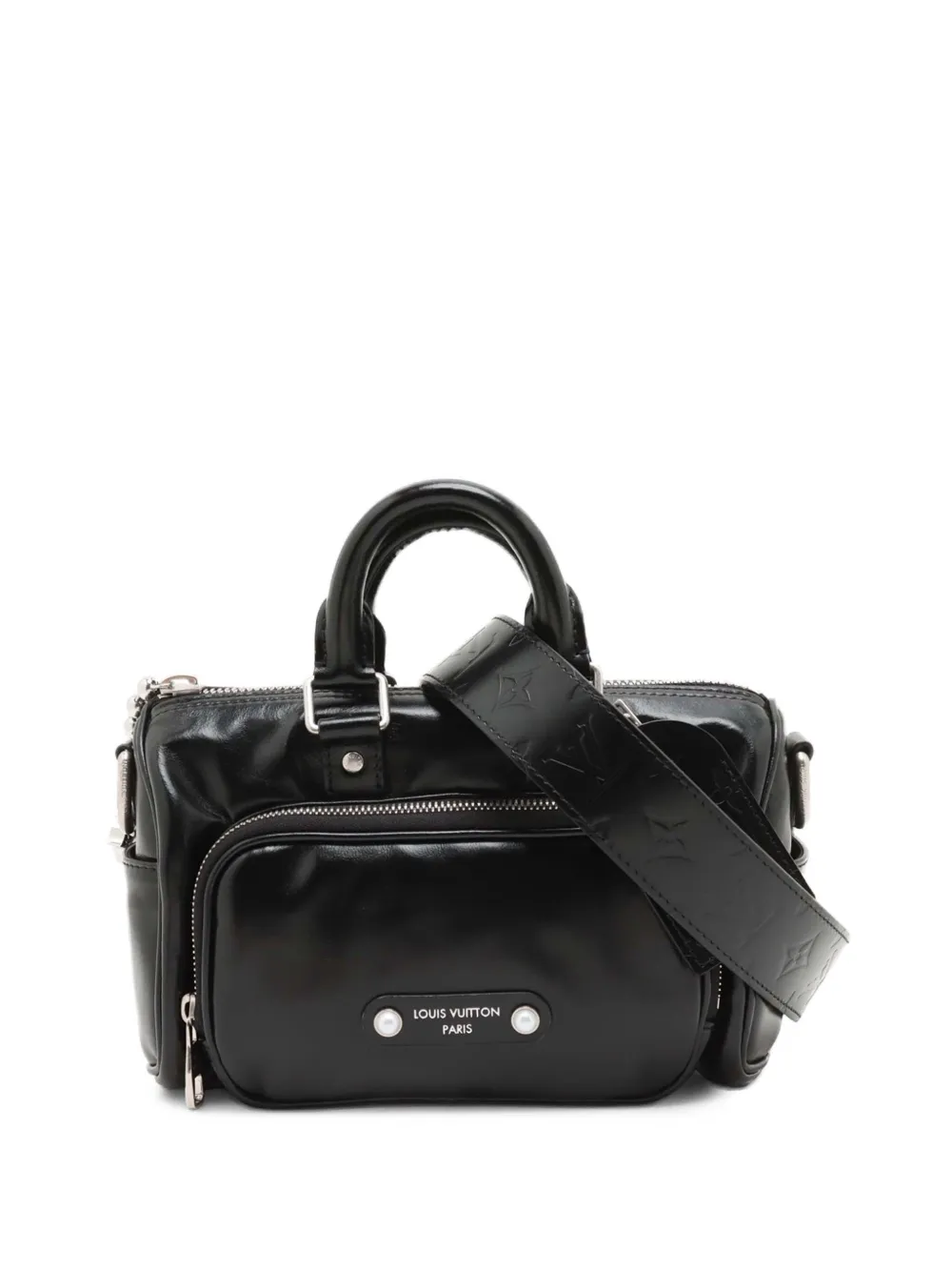 Louis Vuitton Pre-Owned 2021-2026 Glossy Calfskin Keepall Cargo Bandouliere 25 satchel - Nero