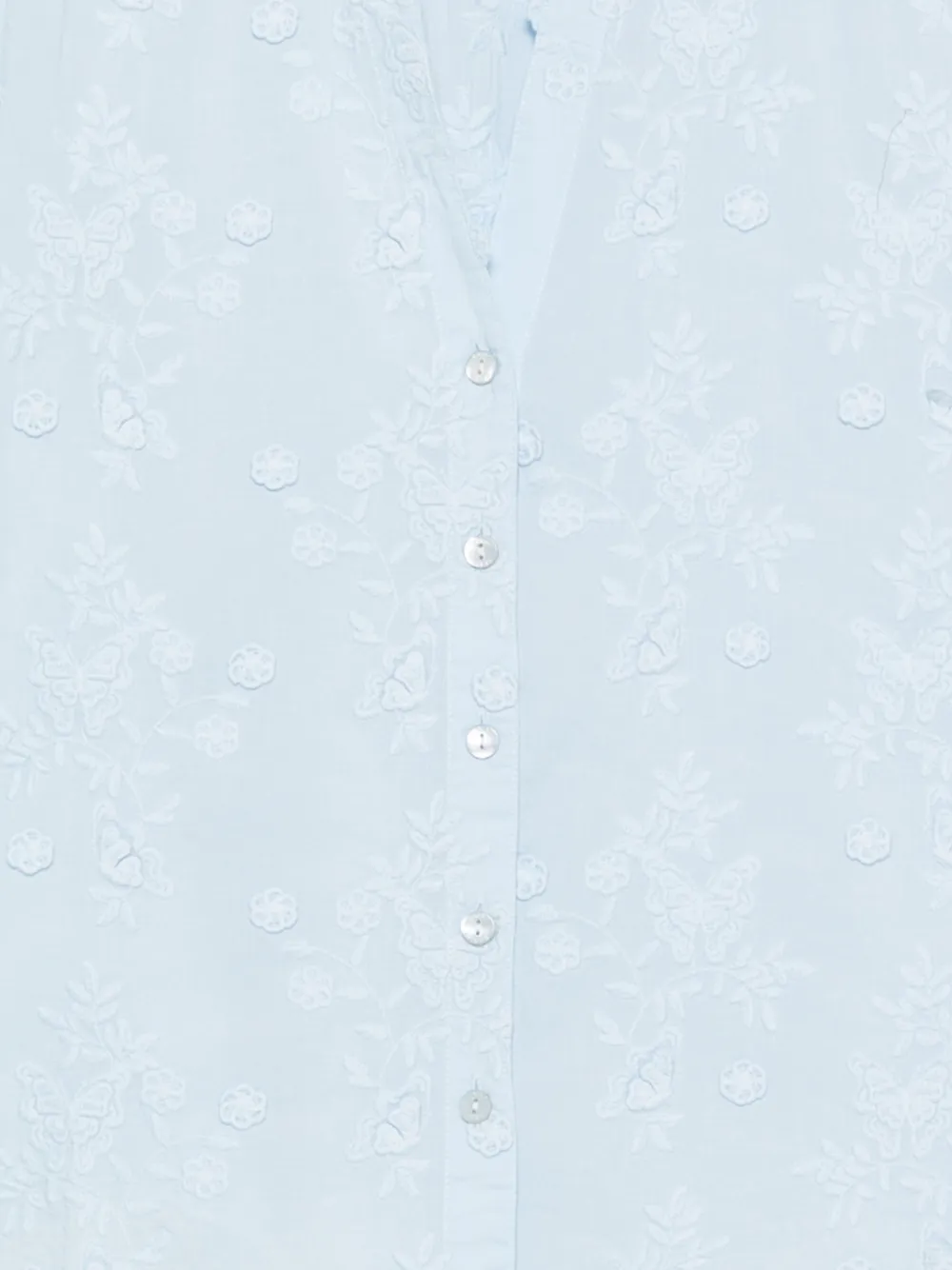 MC2 Saint Barth Liona blouse met geborduurde vlinder en V-hals Blauw