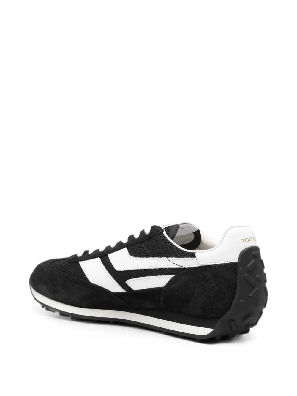 TOM FORD logo-patch panelled sneakers Zwart