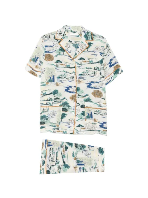 Olivia von Halle Yves Cadaqués printed pajamas