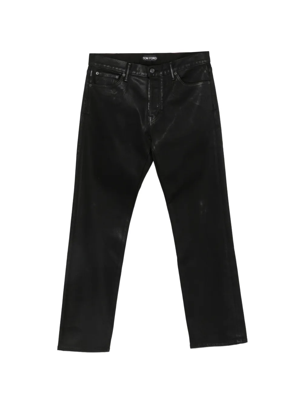 TOM FORD coated straight-leg trousers - Nero