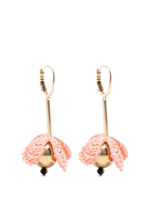 La DoubleJ boucles d'oreilles pendantes Bouquet Drop à motif floral en crochet