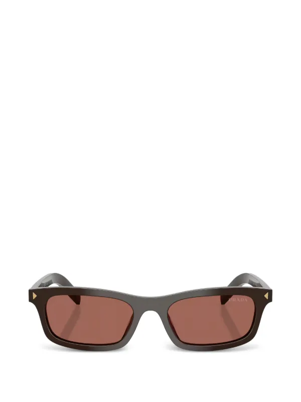 Prada Eyewear スクエアフレーム サングラス | ブラウン | FARFETCH JP