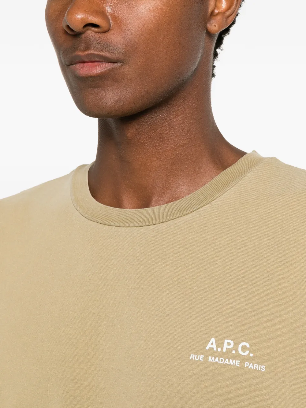 A.P.C. Rue Madame T-shirt met logo-print Beige