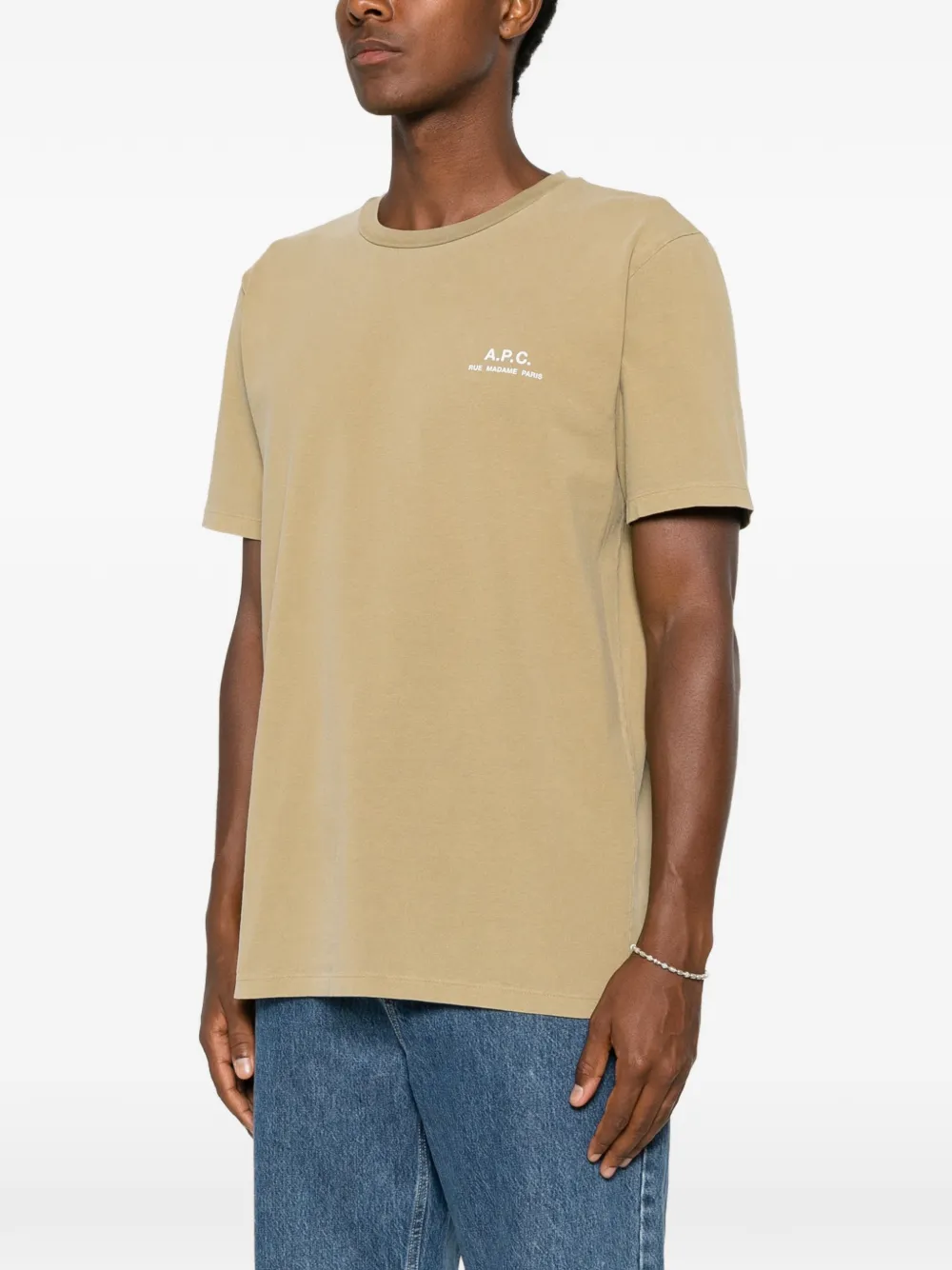 A.P.C. Rue Madame T-shirt met logo-print Beige