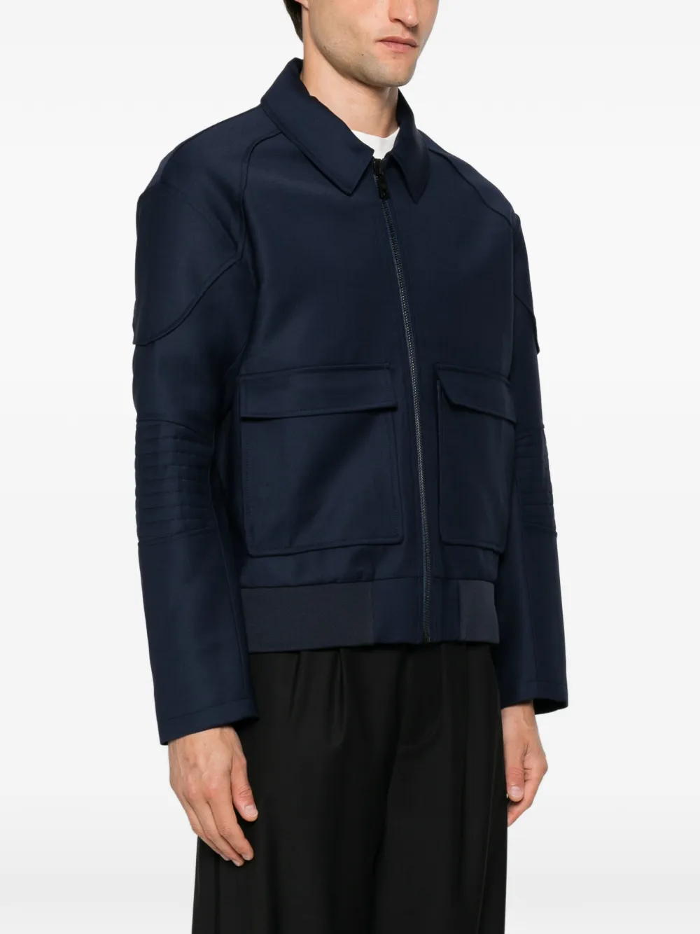 Patrizia Pepe Racing jack van wolblend Blauw