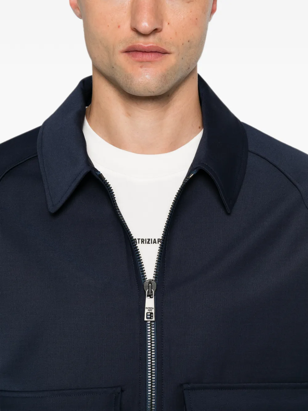 Patrizia Pepe Racing jack van wolblend Blauw