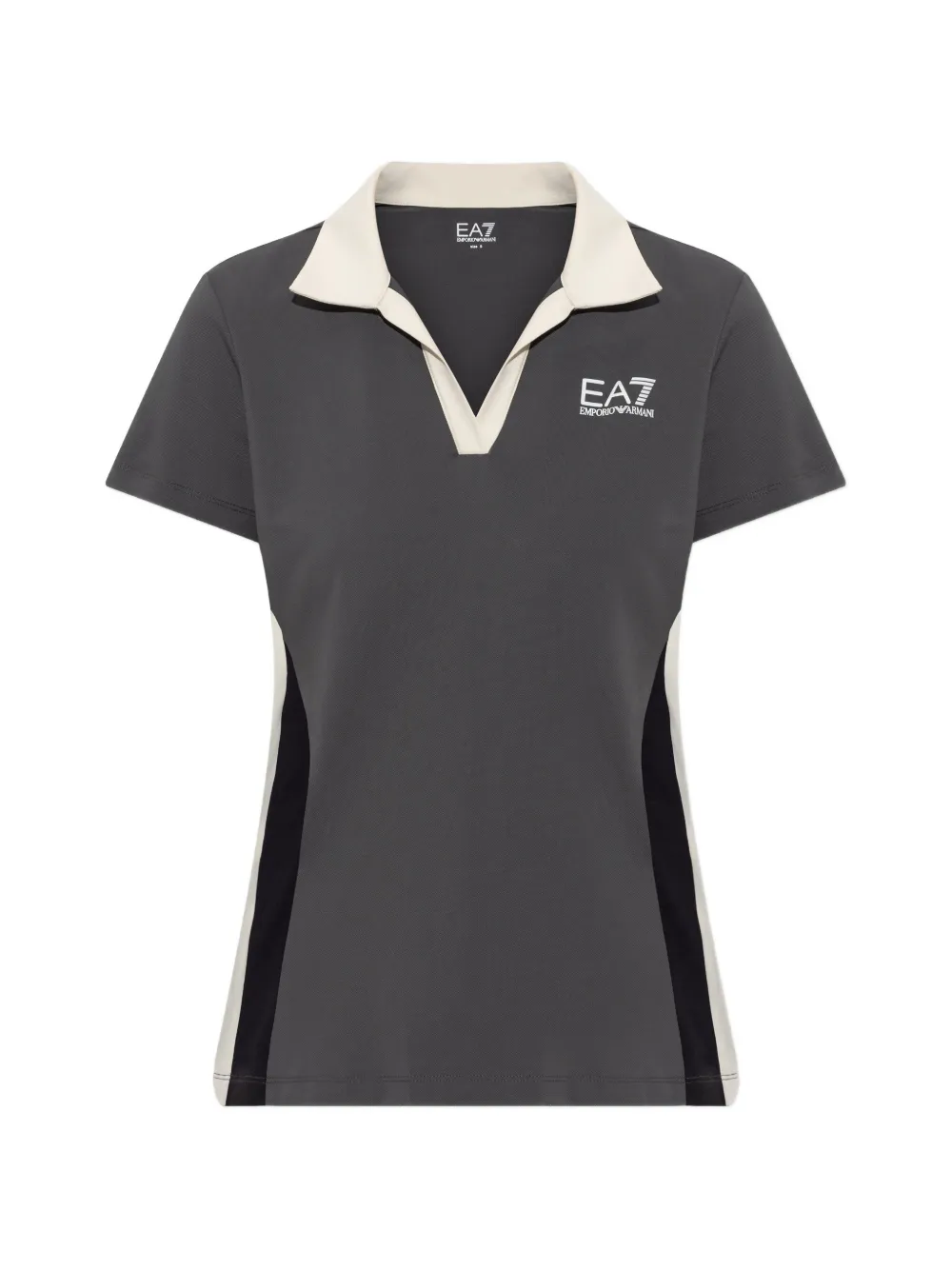 Ea7 Emporio Armani logo-print colourblock T-shirt - Grigio