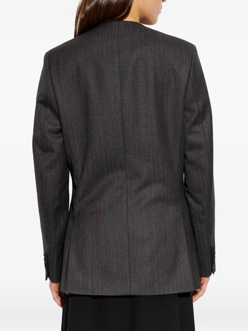 Jil Sander Kraagloze blazer met krijtstreep Grijs