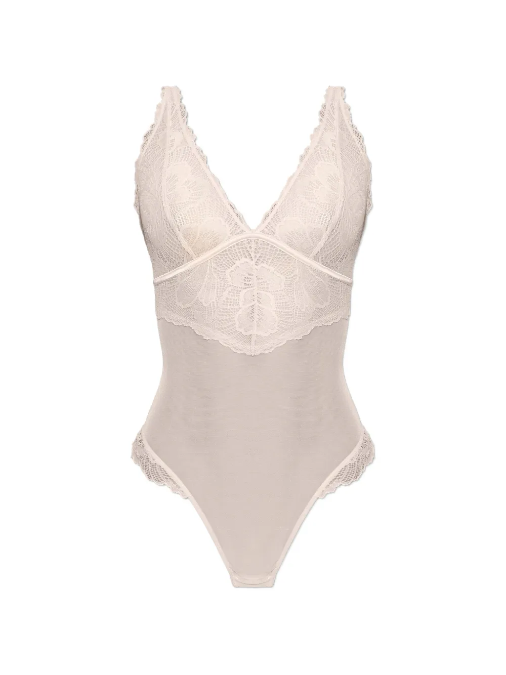 Heist Dahlia Lace-panel Bodysuit In White