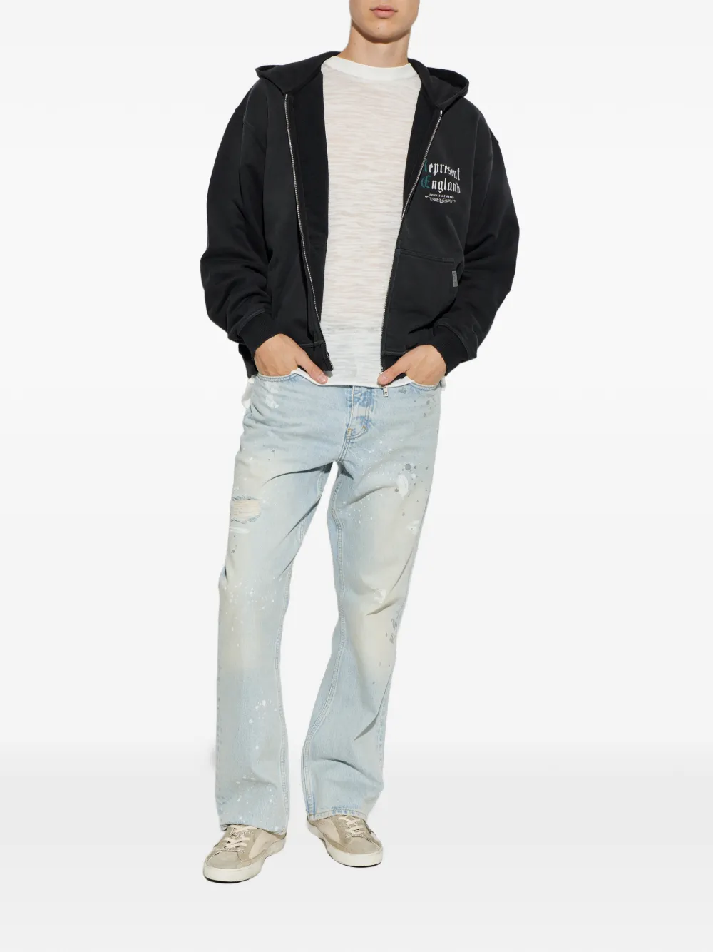 Represent Katoenen T-shirt met lange mouwen Wit