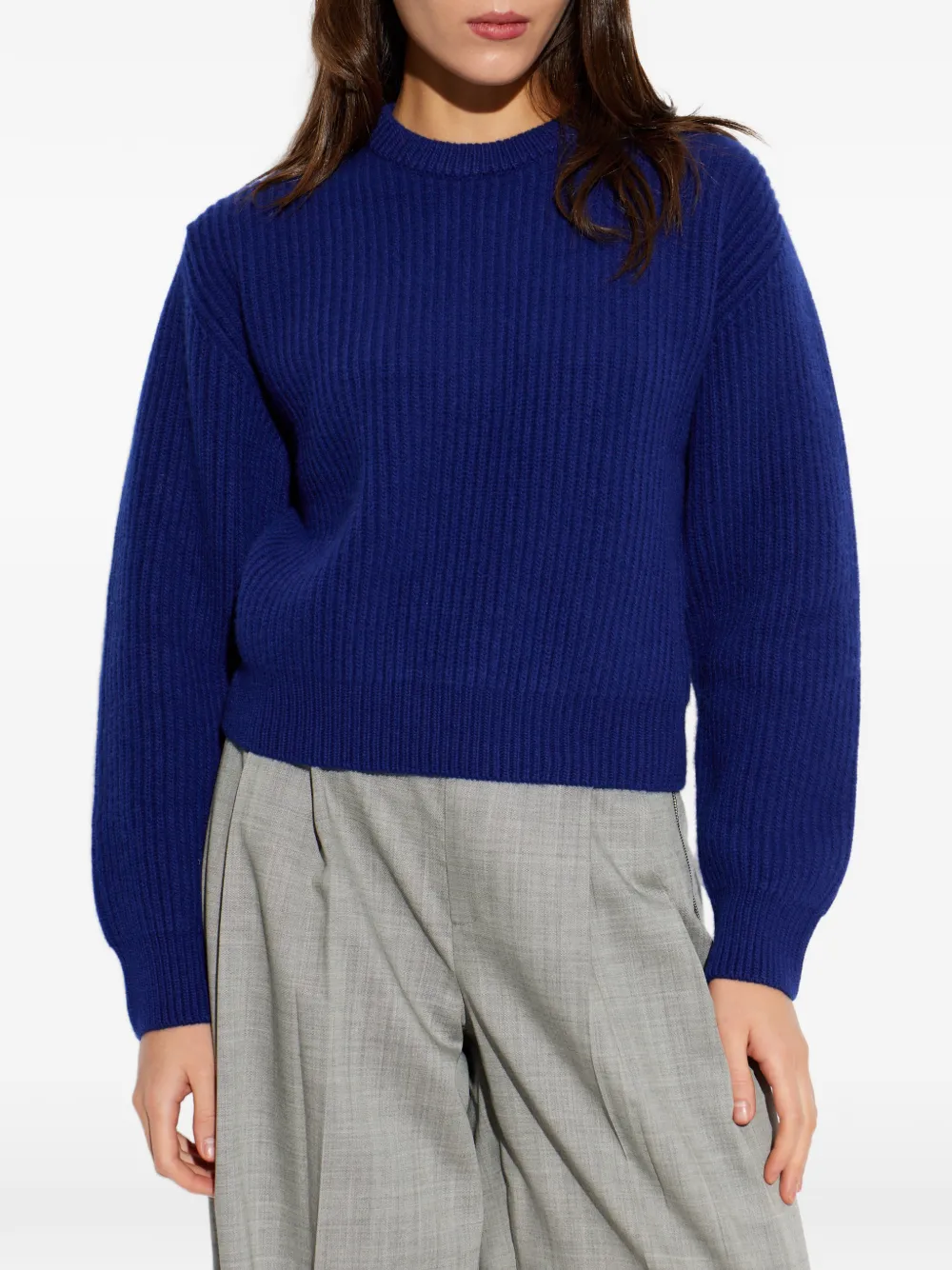 Jil Sander Ribgebreide trui Blauw
