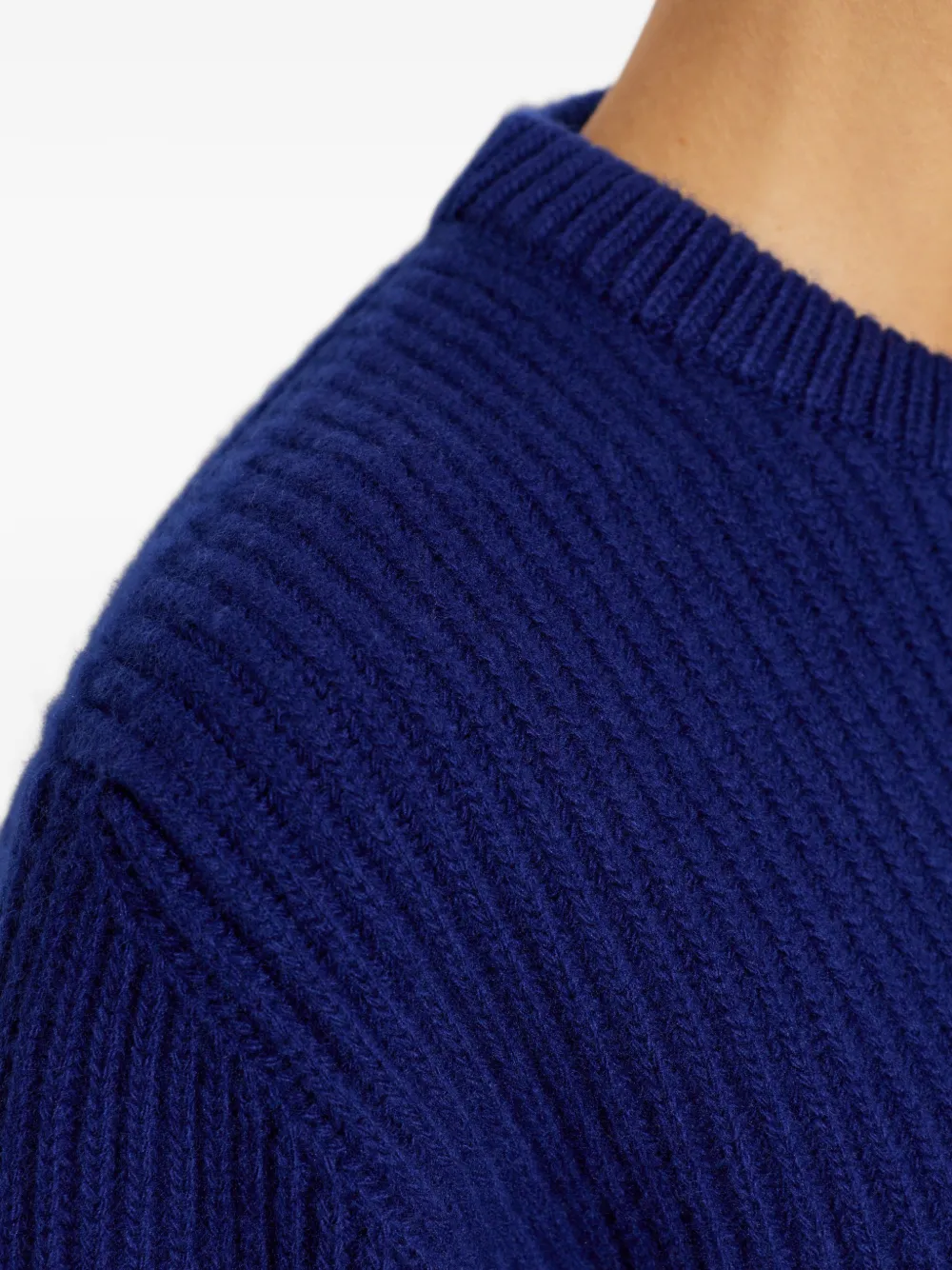 Jil Sander Ribgebreide trui Blauw
