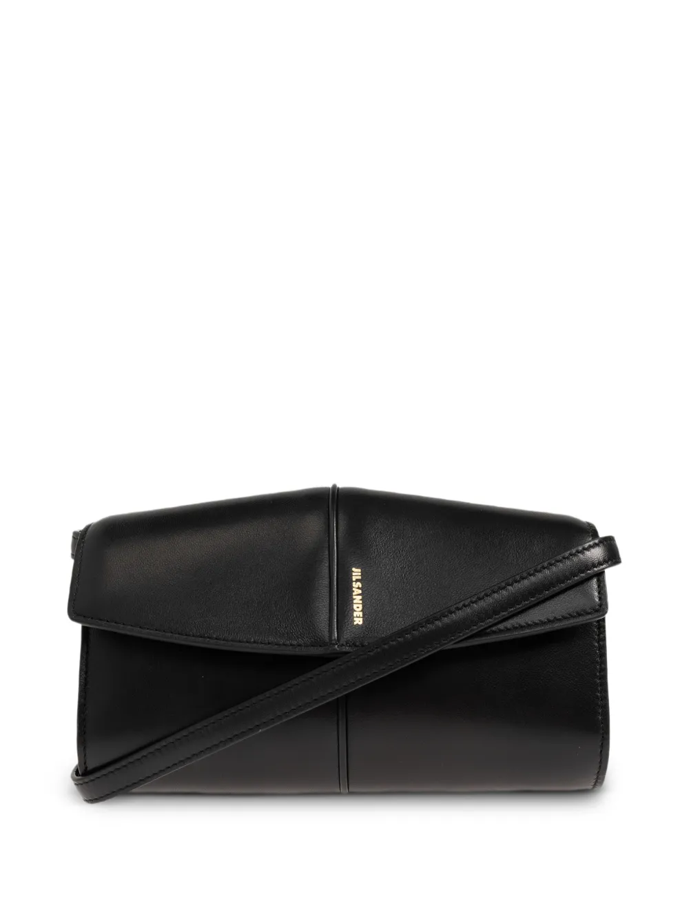 Jil Sander Kleine Linea leren crossbodytas Zwart