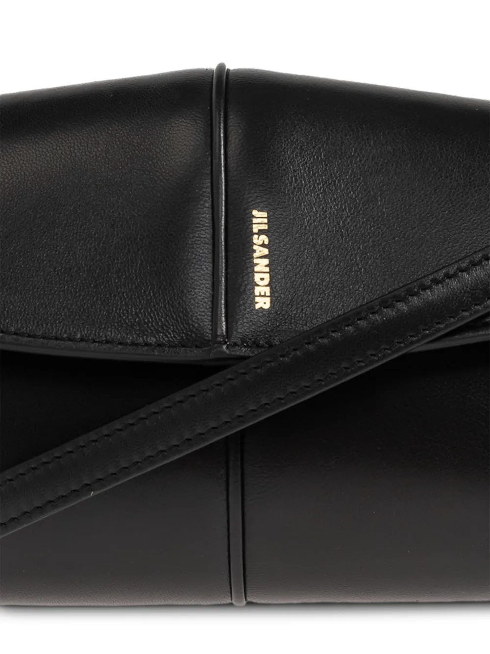 Jil Sander Kleine Linea leren crossbodytas Zwart