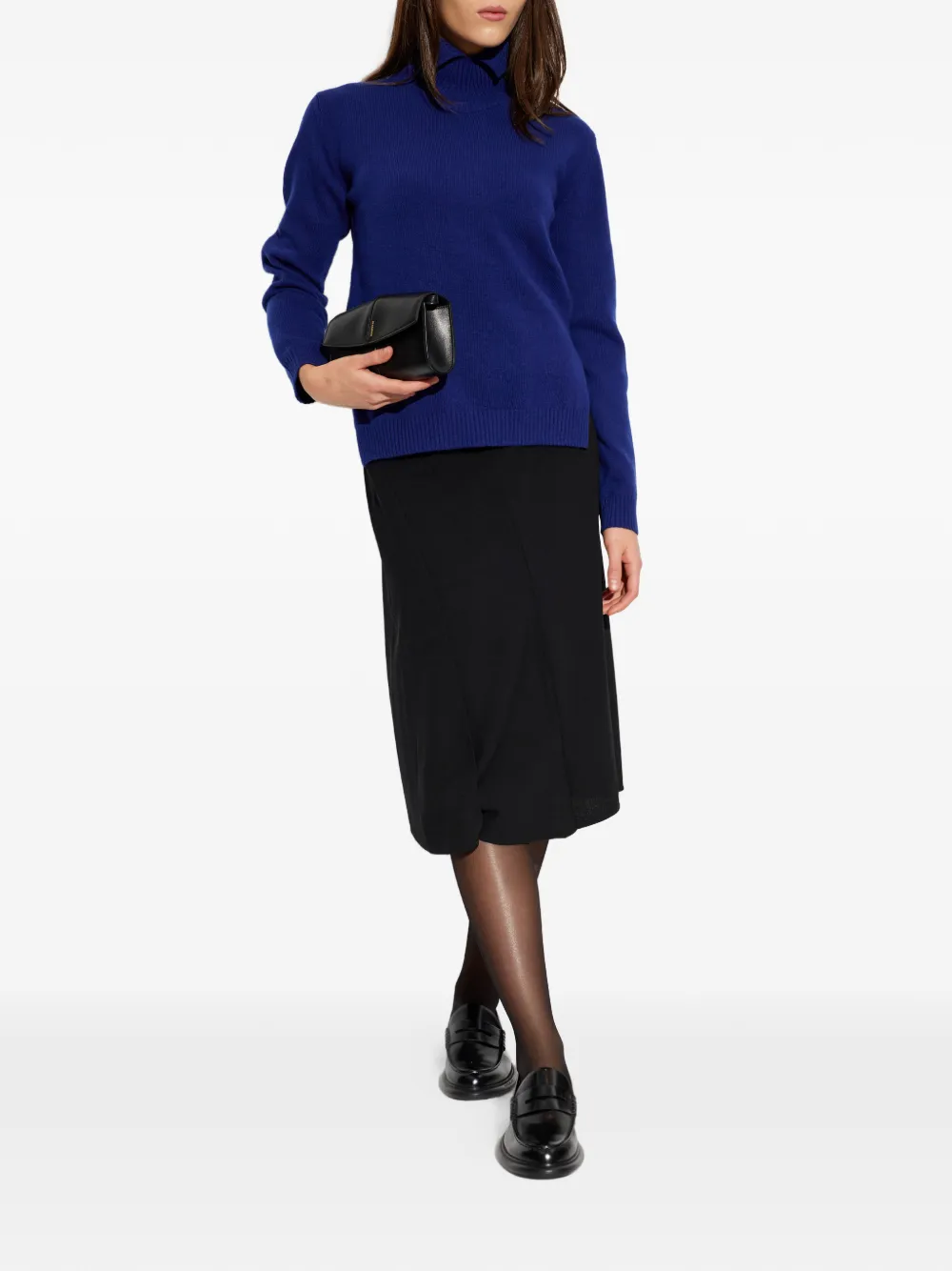 Jil Sander Trui met geribbelde kraag Blauw
