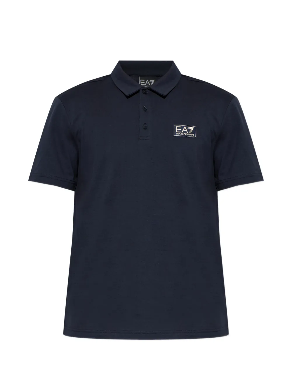 Ea7 Emporio Armani logo-patch polo shirt - Blu