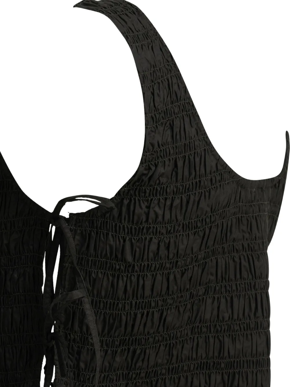 GANNI Peplum top met gesmockt effect Zwart