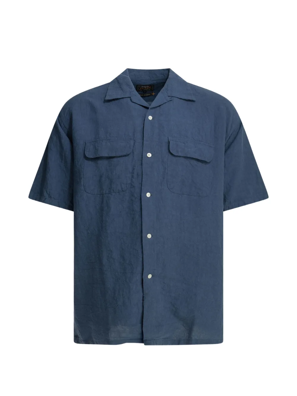 BEAMS PLUS short-sleeved flap-pocket shirt - Blu