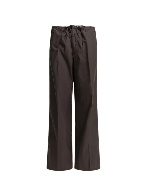 Auralee Drawstring Wide-leg Trousers in Brown