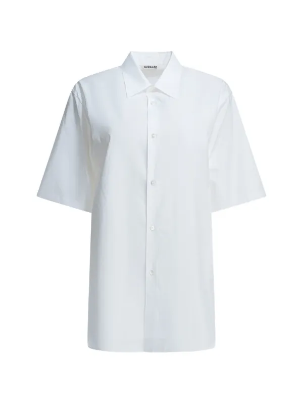 Auralee Short-sleeve Shirt in White