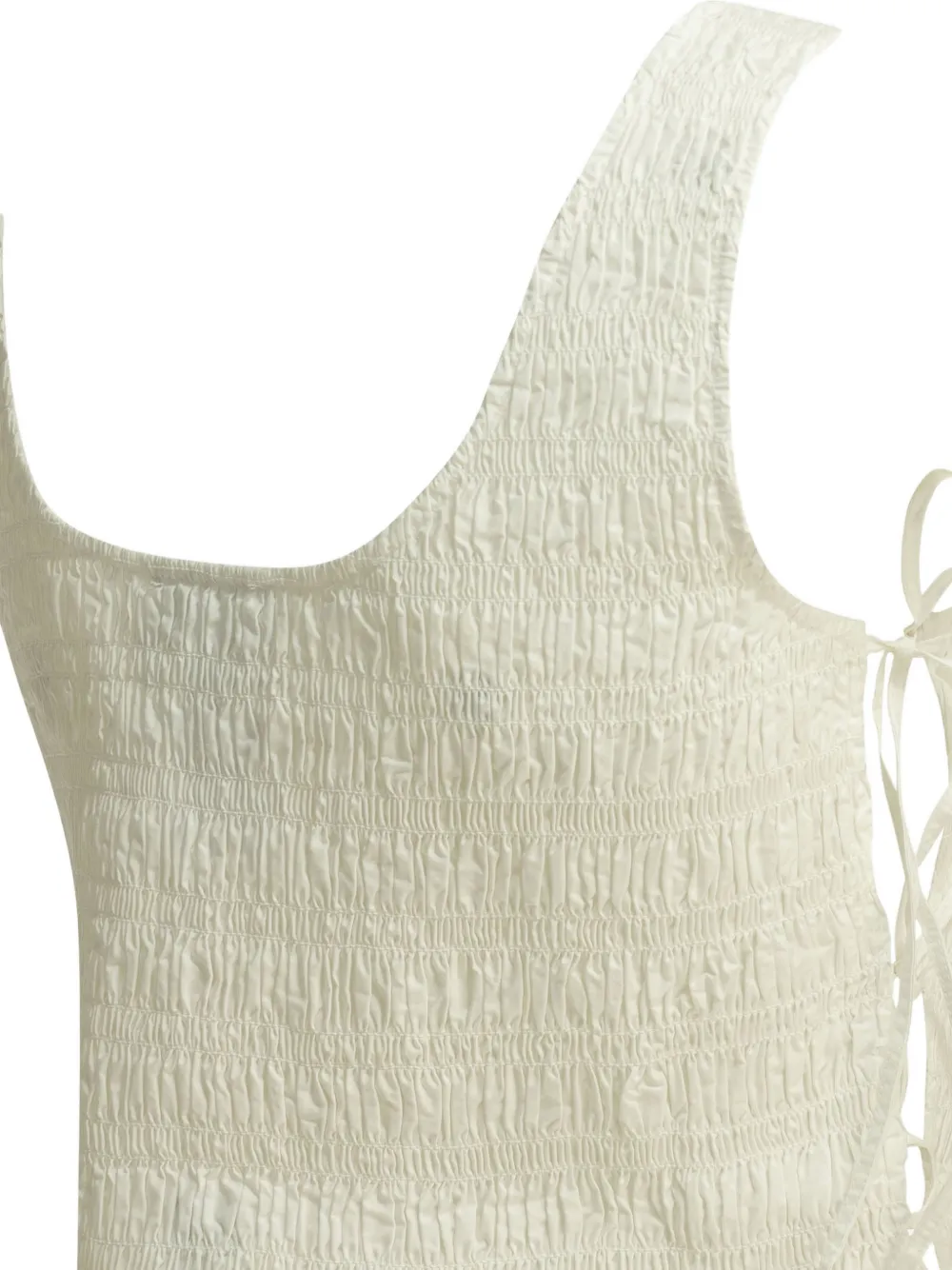 GANNI Gelaagde top met gestrikte zijkant Beige