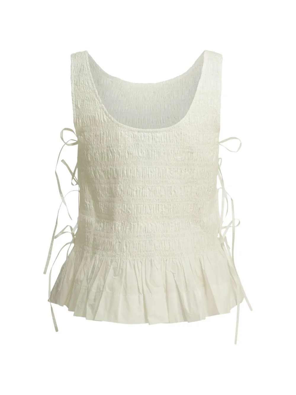 GANNI Gelaagde top met gestrikte zijkant Beige
