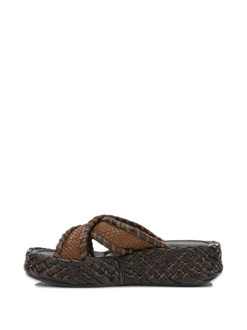 Toni Pons woven crossover-strap slides Bruin