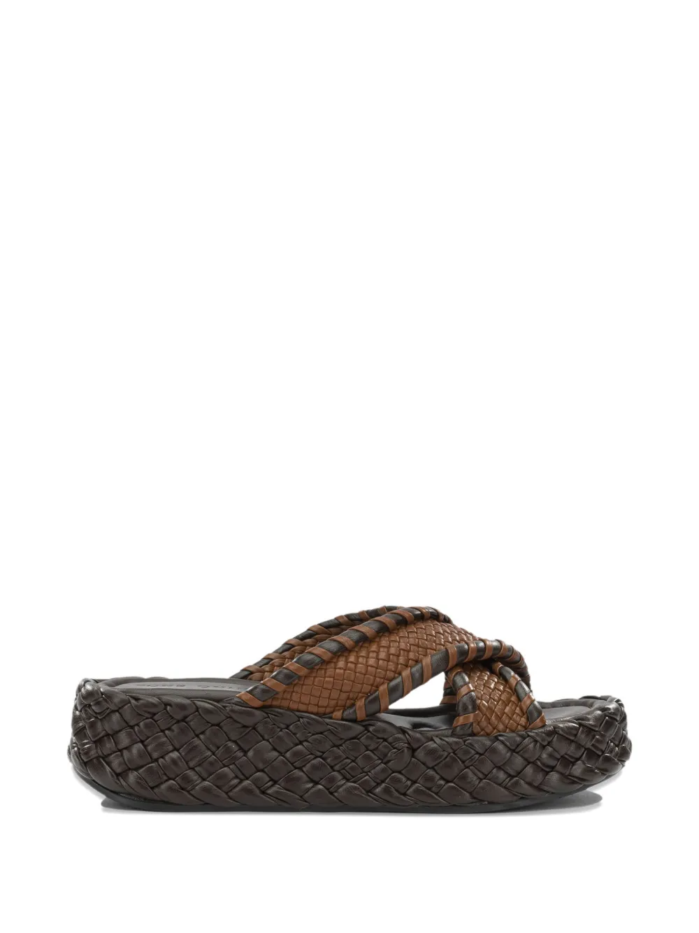 Toni Pons woven crossover-strap slides - Braun