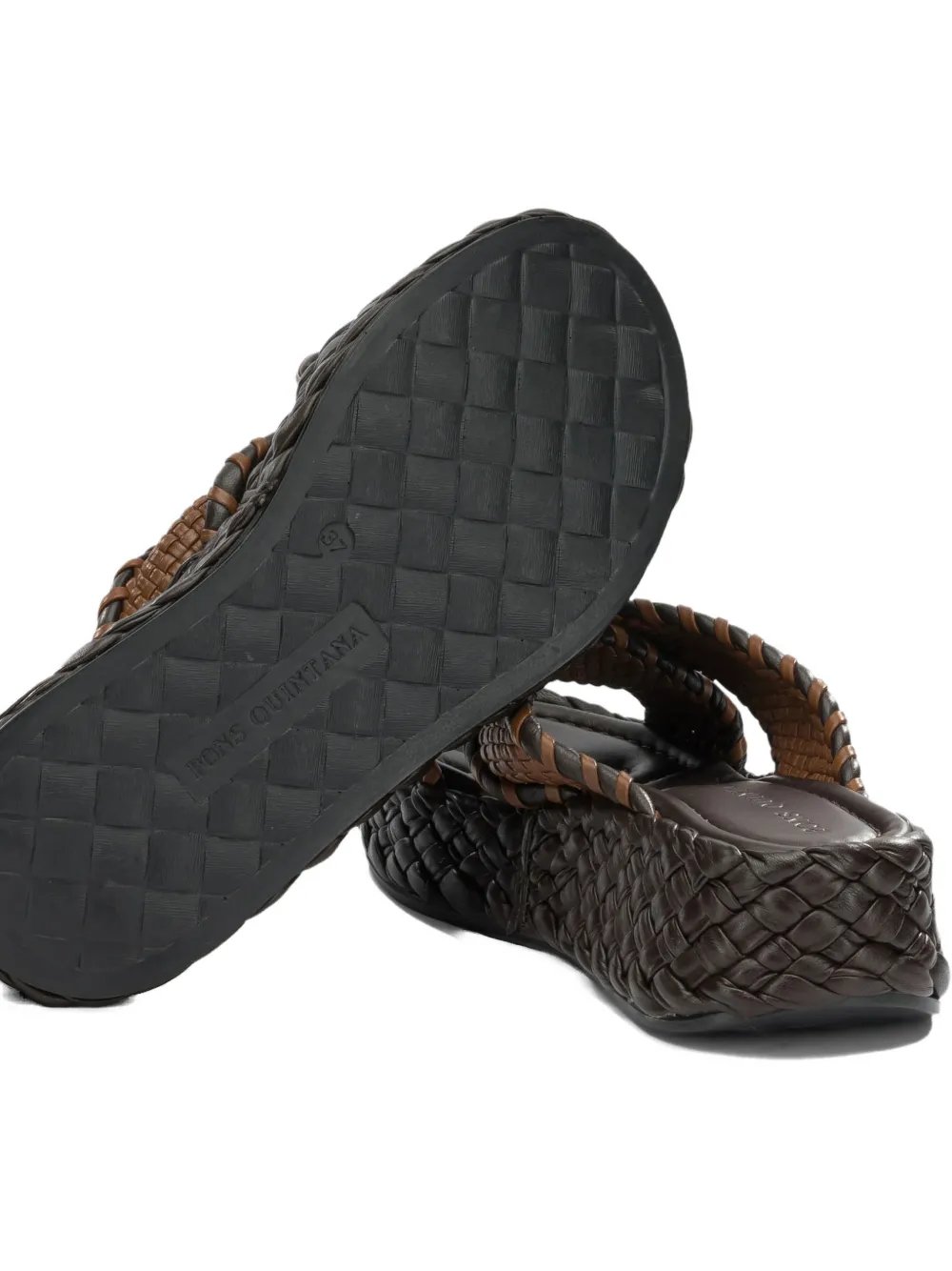 Toni Pons woven crossover-strap slides Bruin