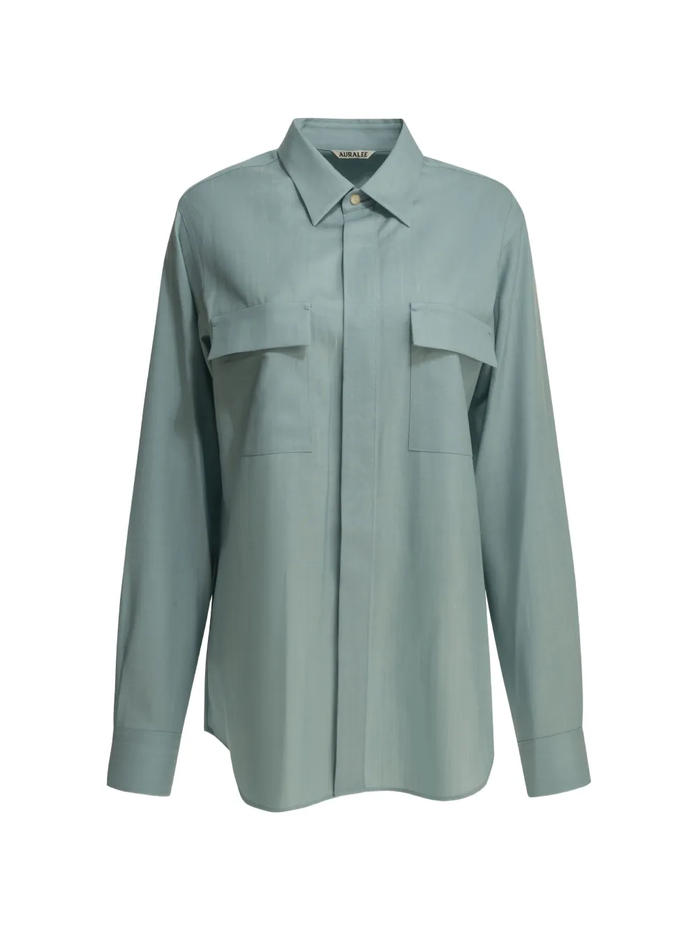 Auralee wool flap-pocket coat - Blu