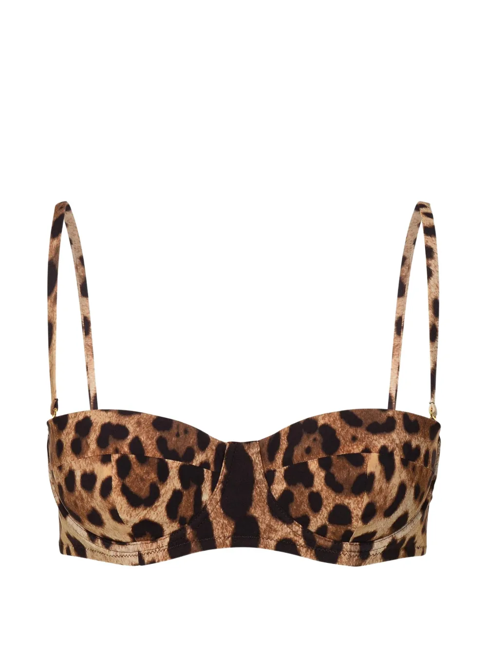 Dolce & Gabbana Leopardo-print balcony bikini top - Nude