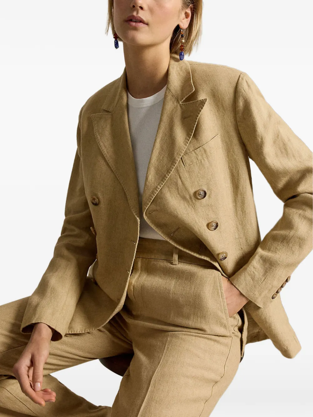 Polo Ralph Lauren Linnen blazer Beige