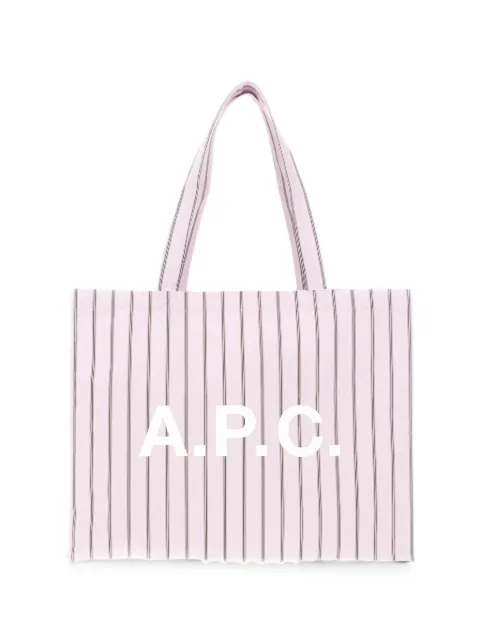 A.P.C. sac cabas rayé Diane à logo imprimé