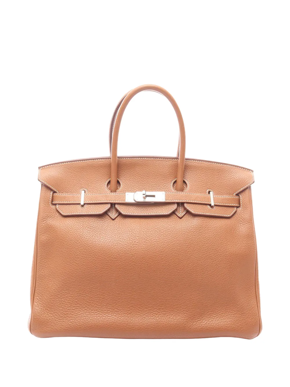 Hermès Pre-Owned 2008 Taurillon Clemence Birkin Retourne 35 handbag - Marrone